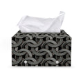 Metal Chainmail Pattern Print Leather Tissue Box Cover