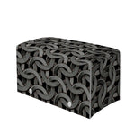 Metal Chainmail Pattern Print Leather Tissue Box Cover