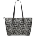 Metal Chainmail Pattern Print Leather Tote Bag With Zipper