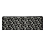 Metal Chainmail Pattern Print Long Kitchen Mat