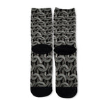 Metal Chainmail Pattern Print Long Socks