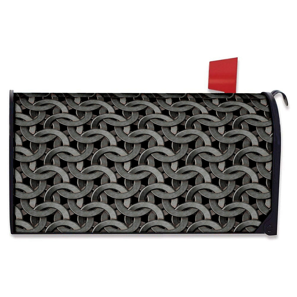 Metal Chainmail Pattern Print Mailbox Cover