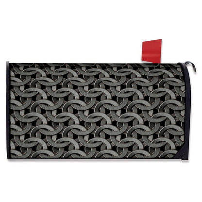 Metal Chainmail Pattern Print Mailbox Cover