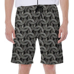 Metal Chainmail Pattern Print Men's Beach Shorts