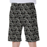 Metal Chainmail Pattern Print Men's Beach Shorts