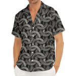 Metal Chainmail Pattern Print Men's Deep V-Neck Shirt