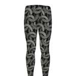 Metal Chainmail Pattern Print Men's leggings