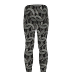 Metal Chainmail Pattern Print Men's leggings