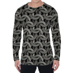 Metal Chainmail Pattern Print Men's Long Sleeve T-Shirt
