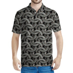 Metal Chainmail Pattern Print Men's Polo Shirt