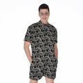 Metal Chainmail Pattern Print Men's Romper