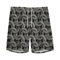 Metal Chainmail Pattern Print Men's Athletic Shorts