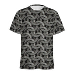 Metal Chainmail Pattern Print Men's Sports T-Shirt