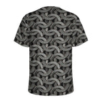 Metal Chainmail Pattern Print Men's Sports T-Shirt