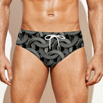 Metal Chainmail Pattern Print Men's Swim Briefs