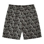 Metal Chainmail Pattern Print Men's Swim Trunks