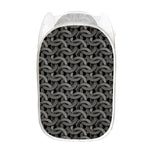 Metal Chainmail Pattern Print Mesh Laundry Hamper