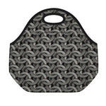Metal Chainmail Pattern Print Neoprene Lunch Bag