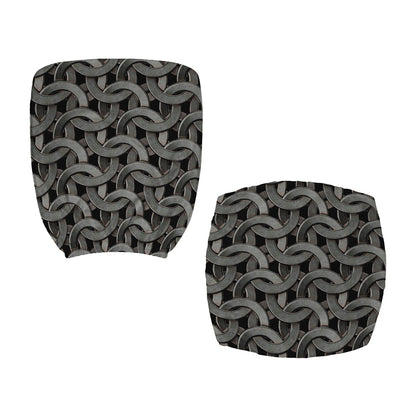 Metal Chainmail Pattern Print Office Chair Cover