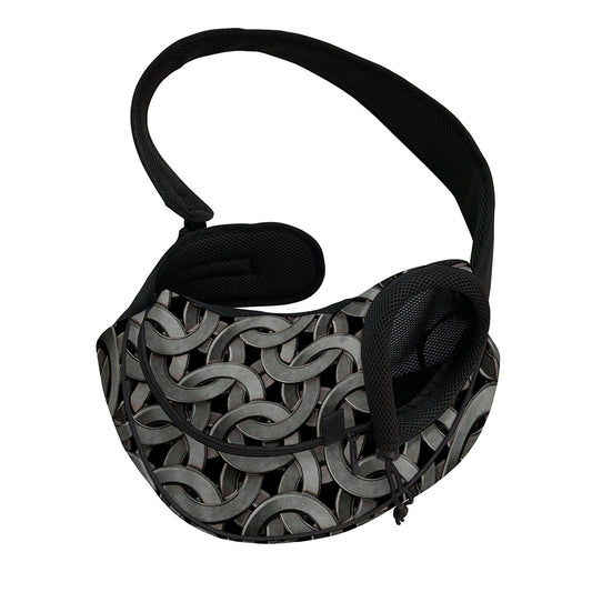 Metal Chainmail Pattern Print Pet Sling Carrier