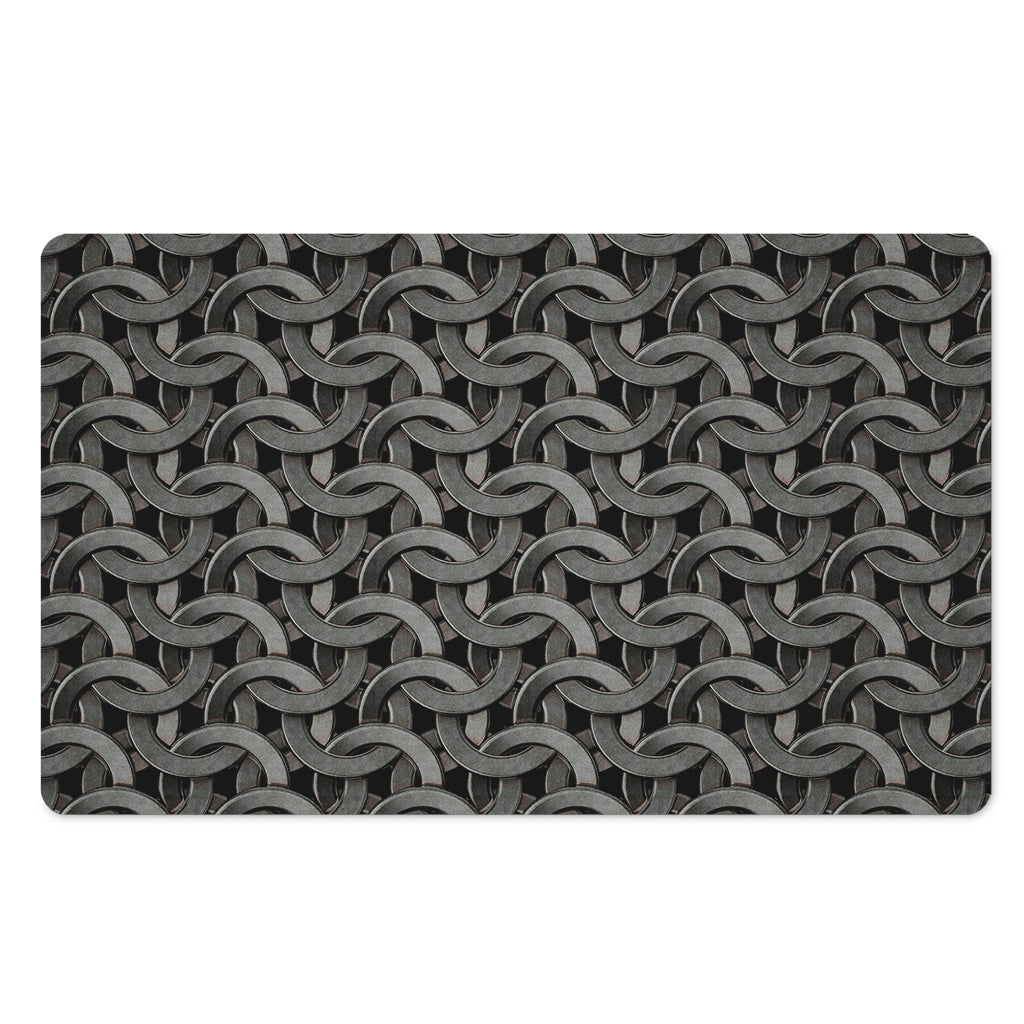 Metal Chainmail Pattern Print Polyester Doormat