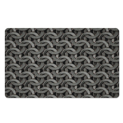 Metal Chainmail Pattern Print Polyester Doormat
