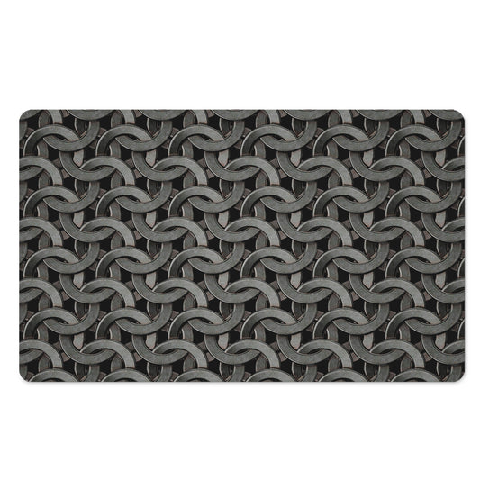 Metal Chainmail Pattern Print Polyester Doormat