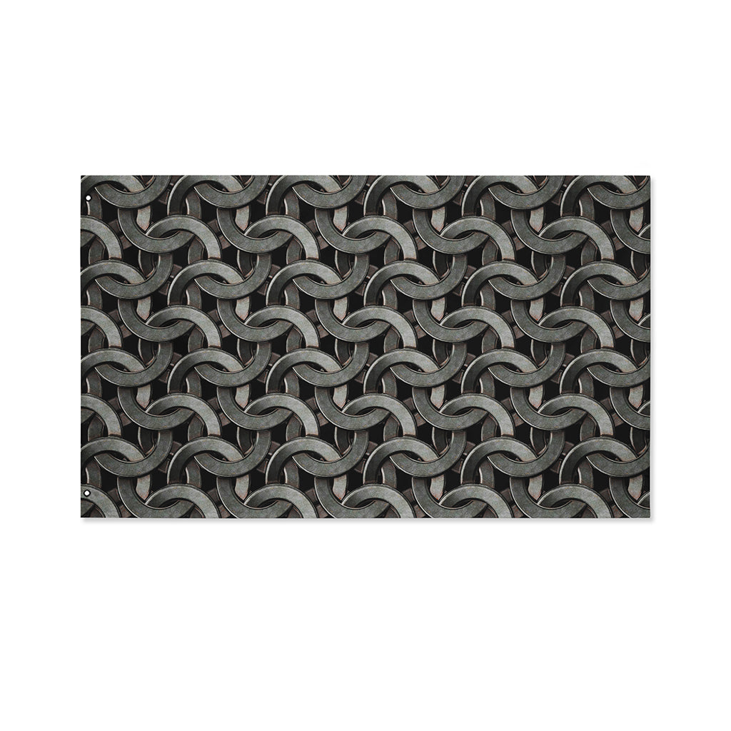 Metal Chainmail Pattern Print Polyester Flag