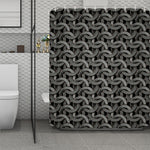 Metal Chainmail Pattern Print Polyester Shower Curtain