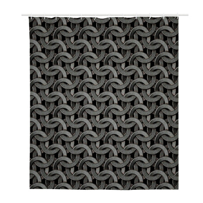 Metal Chainmail Pattern Print Polyester Shower Curtain