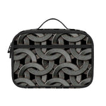 Metal Chainmail Pattern Print Portable Lunch Bag