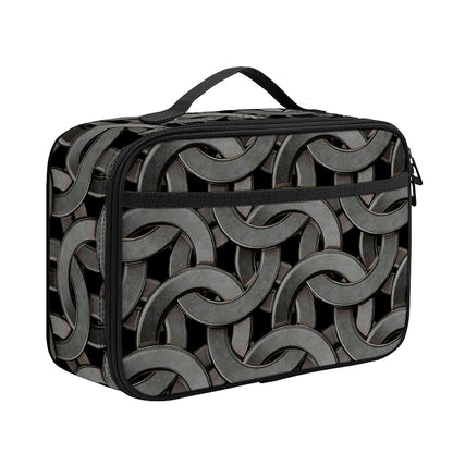 Metal Chainmail Pattern Print Portable Lunch Bag