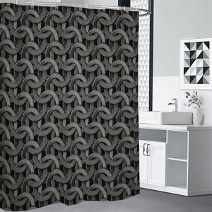 Metal Chainmail Pattern Print Premium Shower Curtain