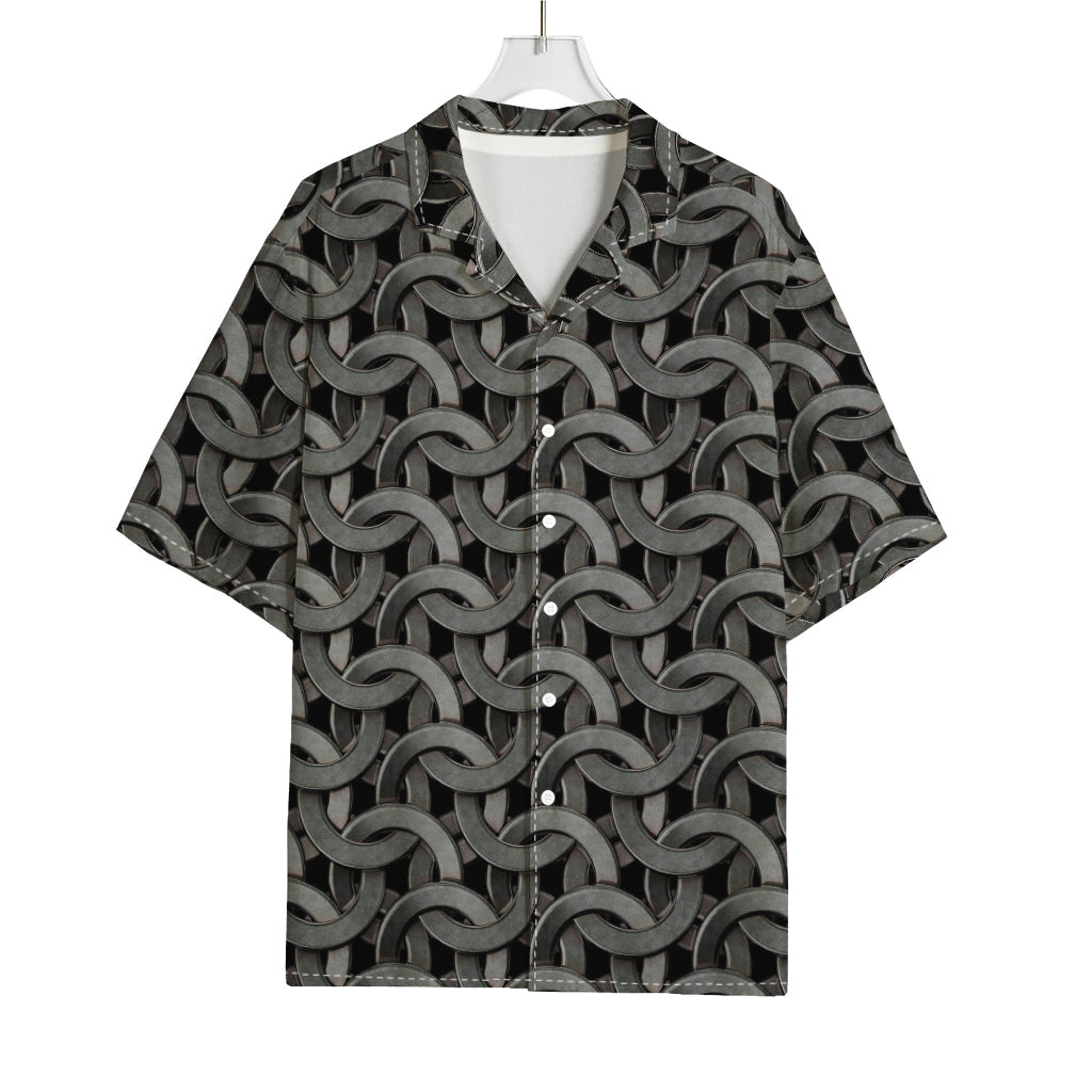 Metal Chainmail Pattern Print Rayon Hawaiian Shirt