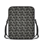 Metal Chainmail Pattern Print Rectangular Crossbody Bag