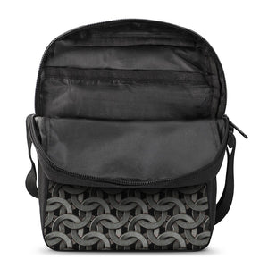 Metal Chainmail Pattern Print Rectangular Crossbody Bag