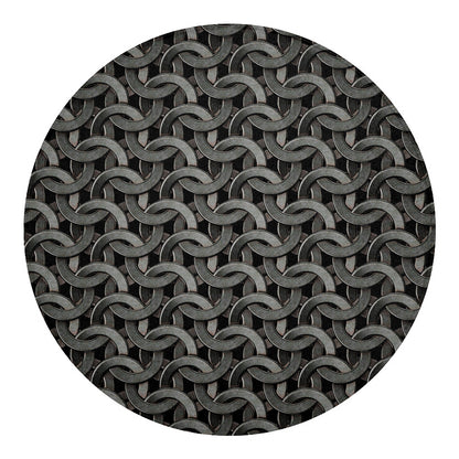 Metal Chainmail Pattern Print Round Blanket