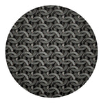 Metal Chainmail Pattern Print Round Blanket