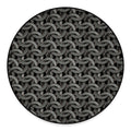 Metal Chainmail Pattern Print Round Floor Mat