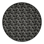 Metal Chainmail Pattern Print Round Floor Mat