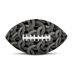 Metal Chainmail Pattern Print Rugby Ball