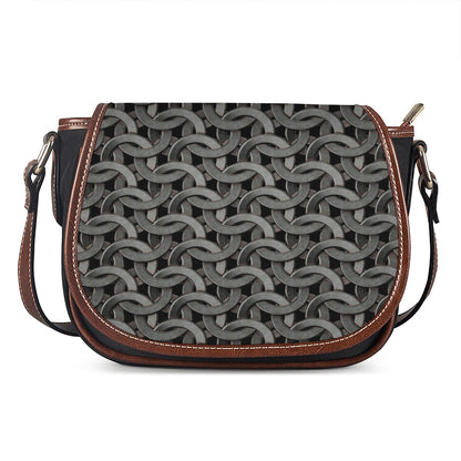 Metal Chainmail Pattern Print Saddle Bag