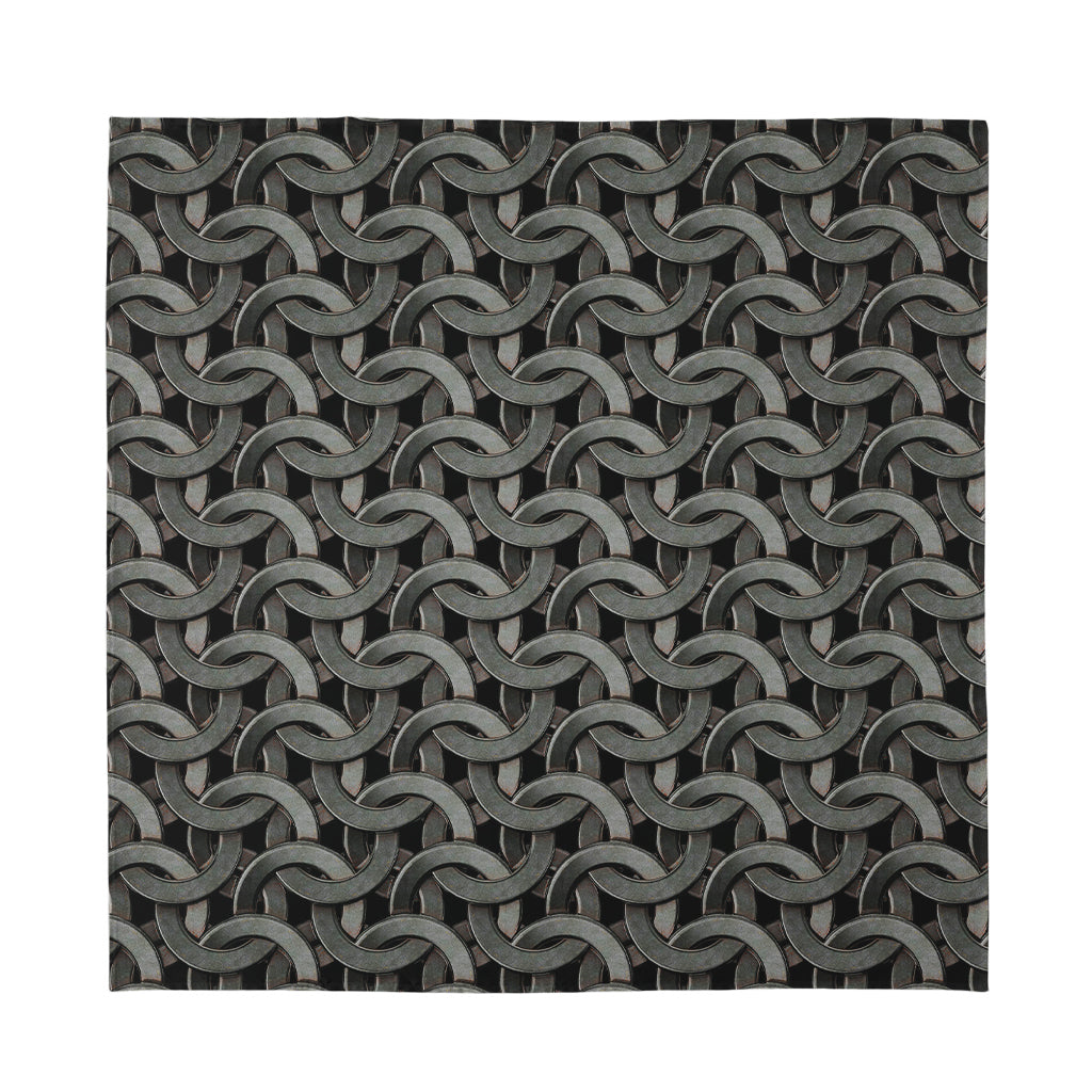 Metal Chainmail Pattern Print Silk Bandana