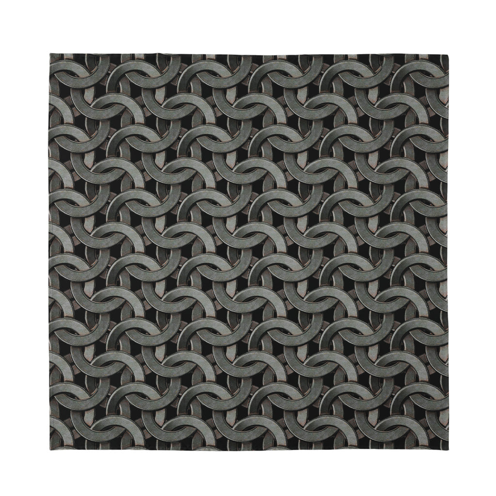 Metal Chainmail Pattern Print Silk Bandana