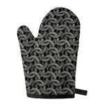Metal Chainmail Pattern Print Single Oven Mitt