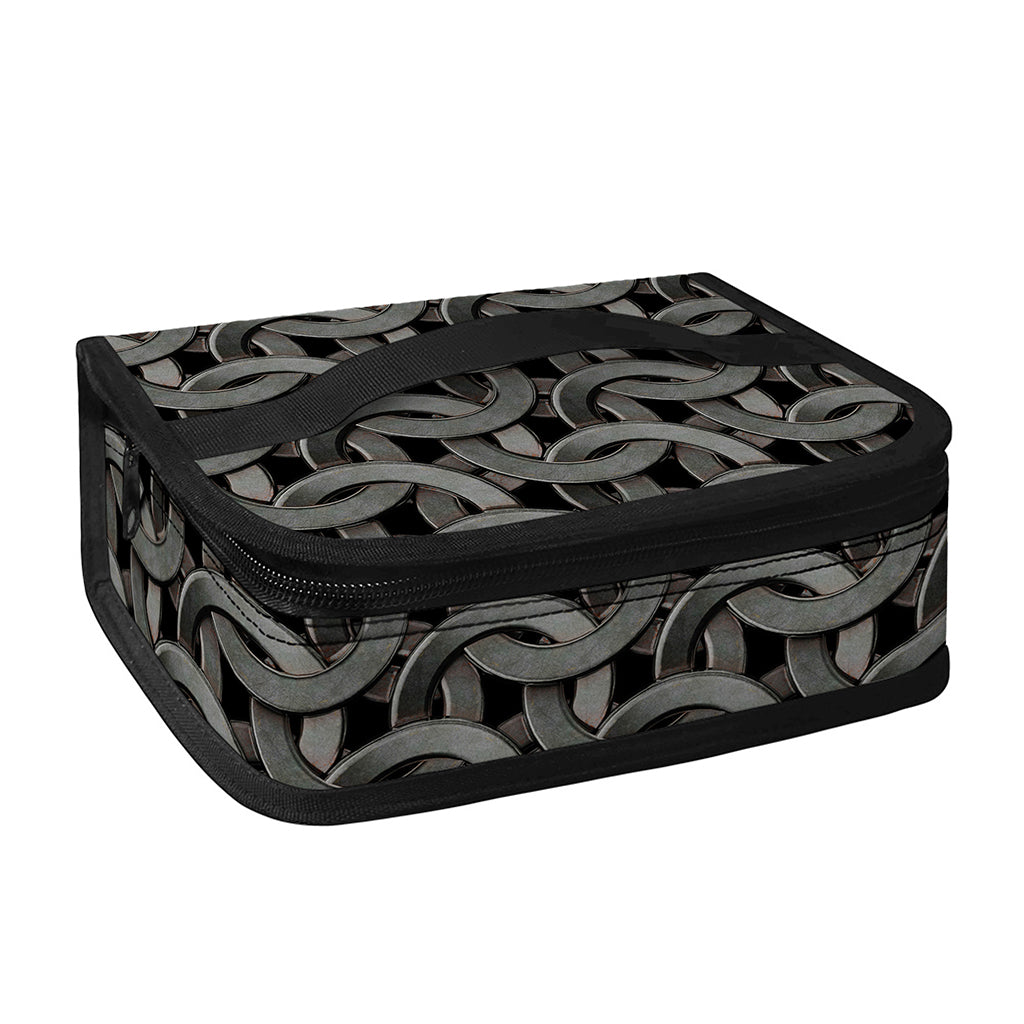 Metal Chainmail Pattern Print Small Lunch Bag