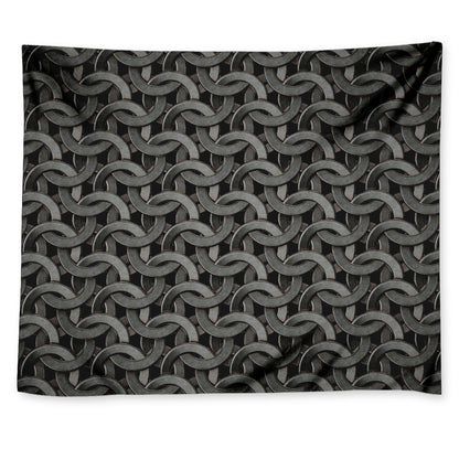 Metal Chainmail Pattern Print Tapestry