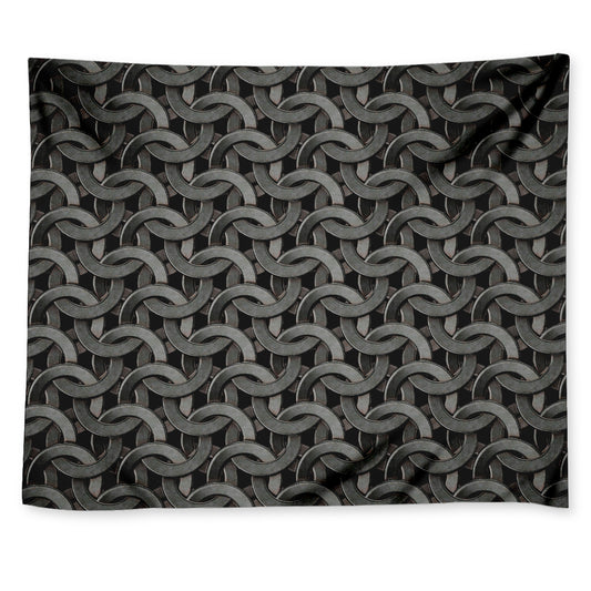Metal Chainmail Pattern Print Tapestry