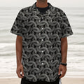 Metal Chainmail Pattern Print Textured Short Sleeve Shirt