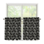 Metal Chainmail Pattern Print Tier Curtains